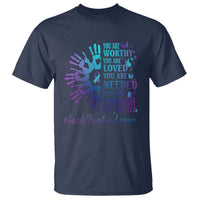 Suicide Prevention Awareness T Shirt You Are Worthy You Are Loved You Are Needed You Are Enough Hand Butterfly - Wonder Print Shop