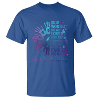 Suicide Prevention Awareness T Shirt You Are Worthy You Are Loved You Are Needed You Are Enough Hand Butterfly - Wonder Print Shop