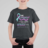 Suicide Prevention Awareness T Shirt For Kid The Comeback Is Always Stronger Than The Setback Heartbeat - Wonder Print Shop