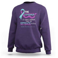 Suicide Prevention Awareness Sweatshirt The Comeback Is Always Stronger Than The Setback Heartbeat - Wonder Print Shop