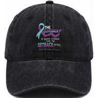Suicide Prevention Awareness Washed Cotton Baseball Cap The Comeback Is Always Stronger Than The Setback Heartbeat