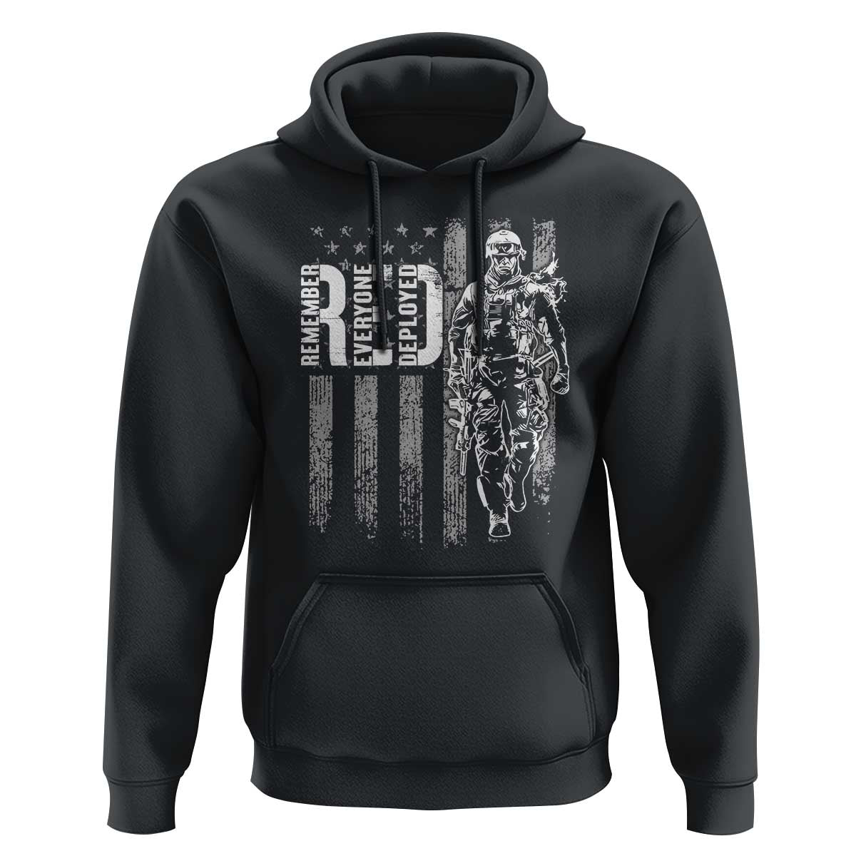RED Friday Hoodie Remember Everyone Deployed American Flag Military Patriotic Veteran - Wonder Print Shop