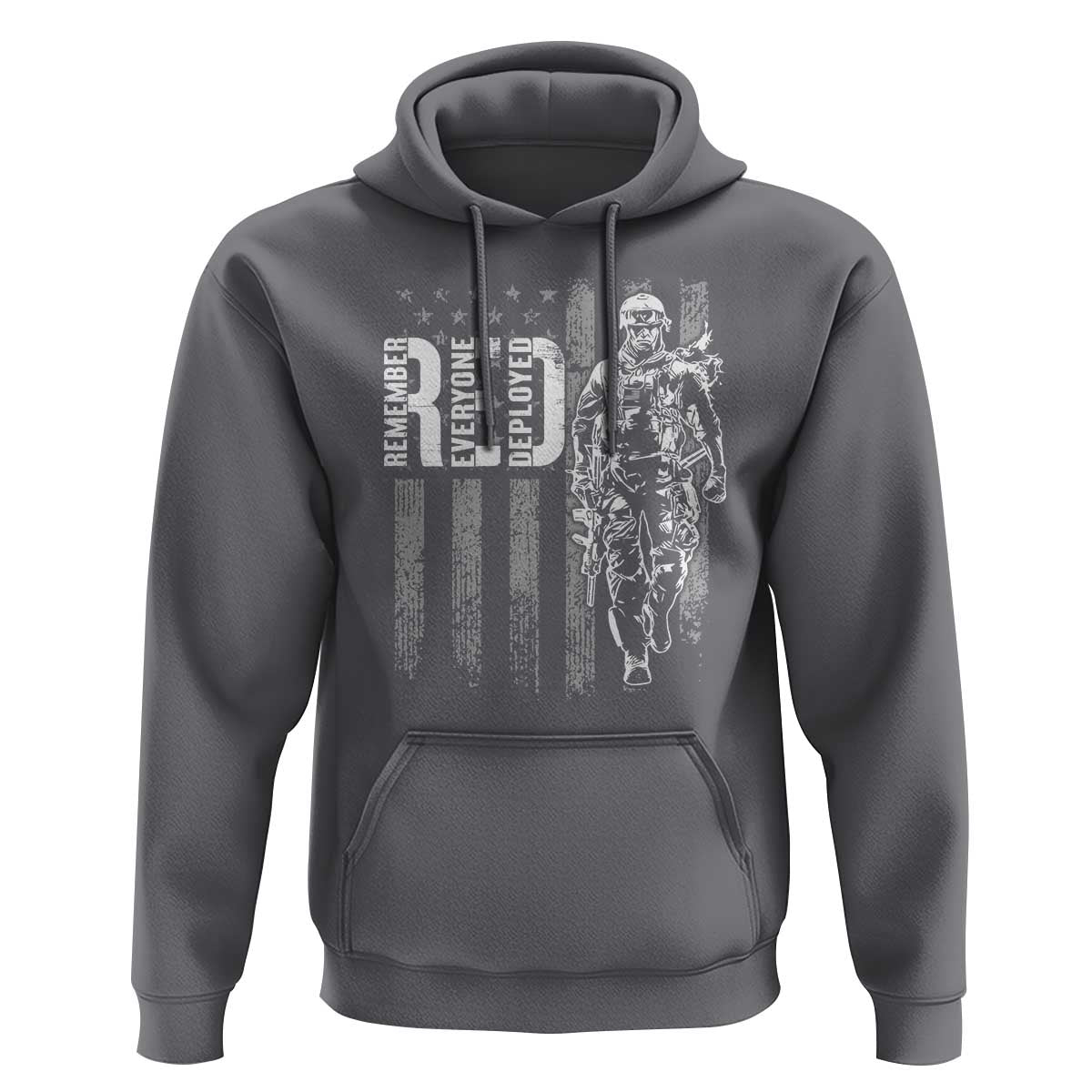 RED Friday Hoodie Remember Everyone Deployed American Flag Military Patriotic Veteran - Wonder Print Shop
