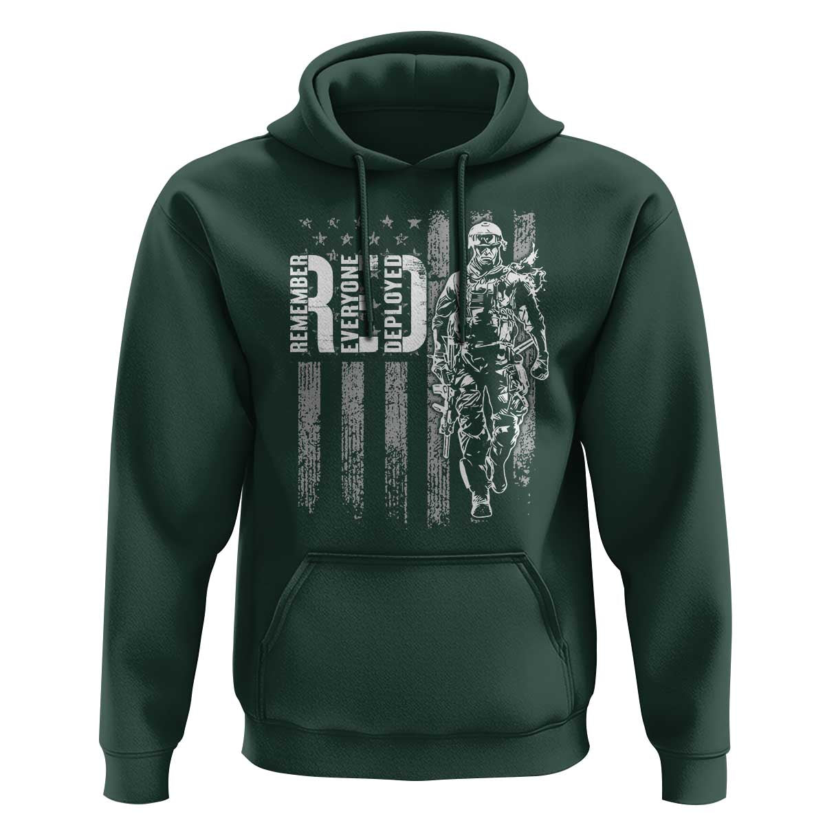 RED Friday Hoodie Remember Everyone Deployed American Flag Military Patriotic Veteran - Wonder Print Shop