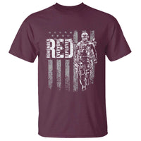 RED Friday T Shirt Remember Everyone Deployed American Flag Military Patriotic Veteran - Wonder Print Shop