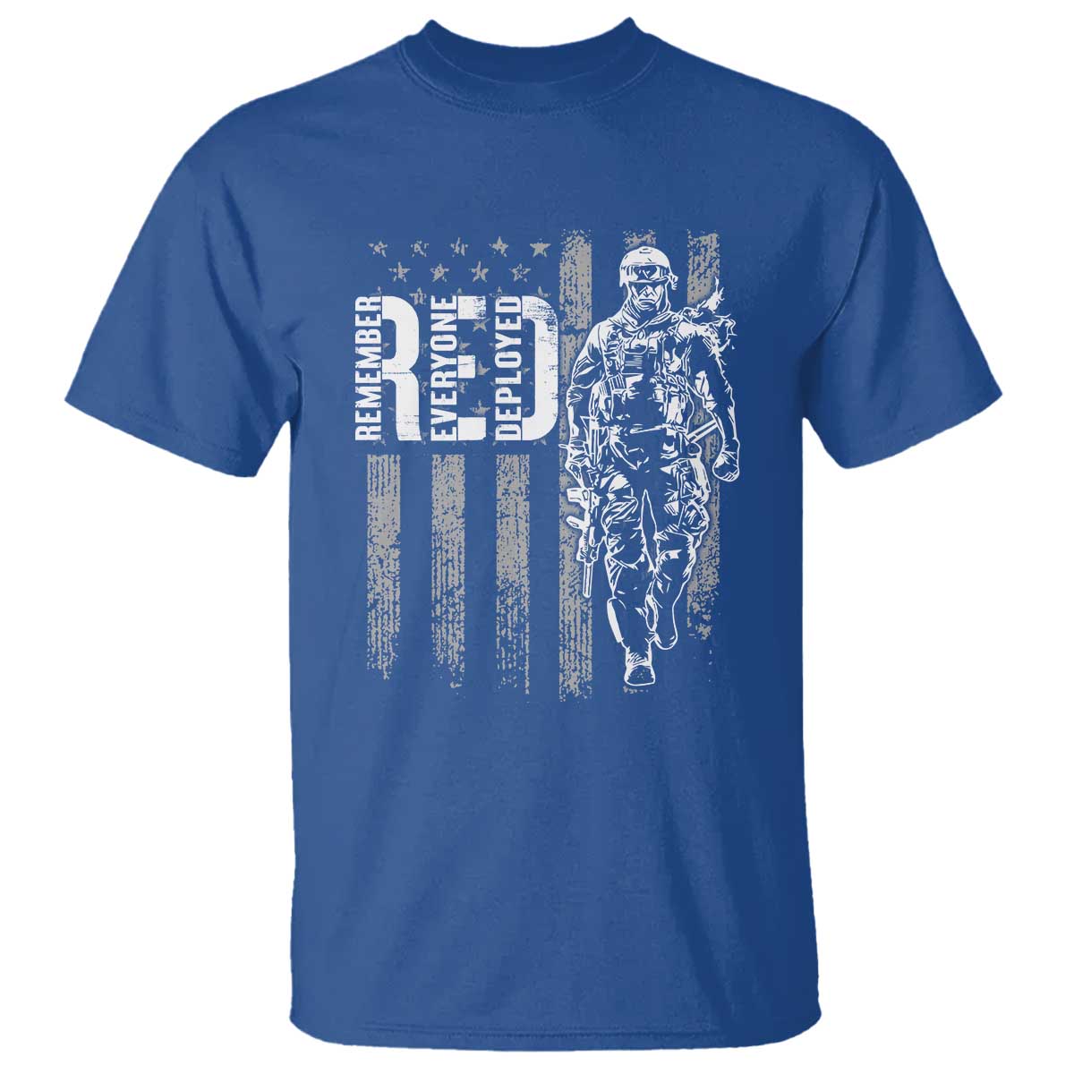 RED Friday T Shirt Remember Everyone Deployed American Flag Military Patriotic Veteran - Wonder Print Shop