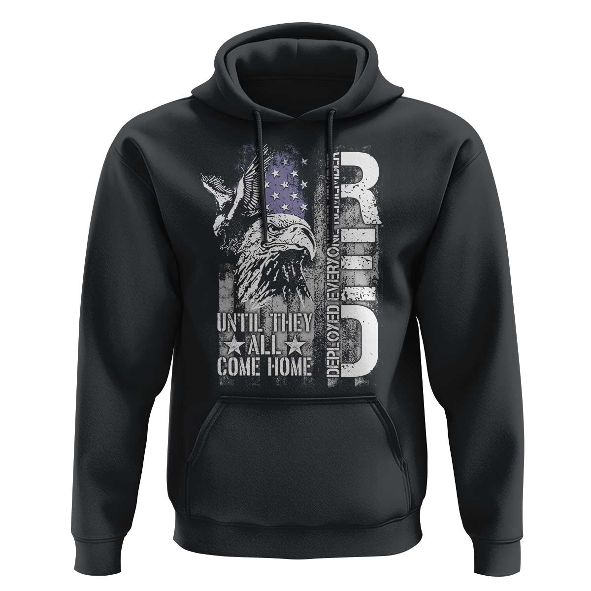 RED Friday Hoodie Remember Everyone Deployed Until They All Come Home Military Eagle USA Flag - Wonder Print Shop