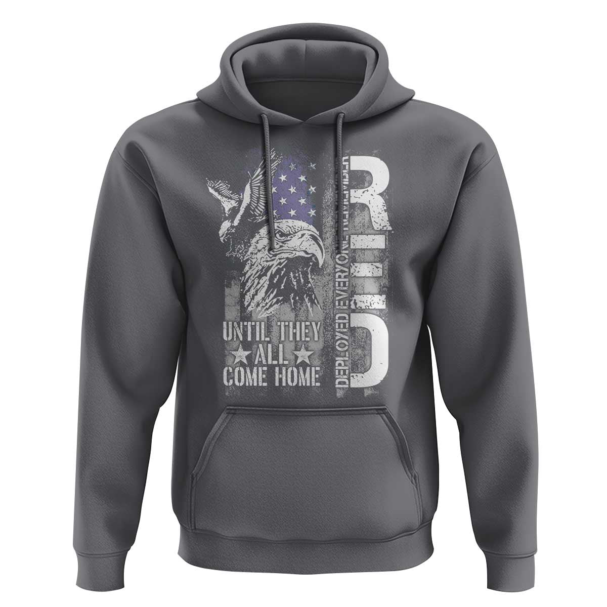 RED Friday Hoodie Remember Everyone Deployed Until They All Come Home Military Eagle USA Flag - Wonder Print Shop