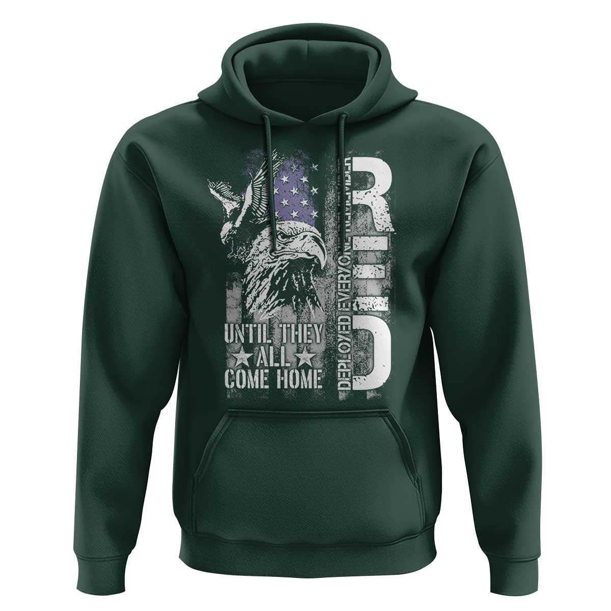 RED Friday Hoodie Remember Everyone Deployed Until They All Come Home Military Eagle USA Flag - Wonder Print Shop