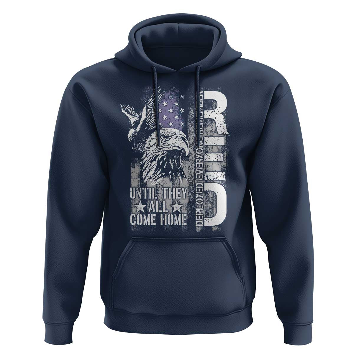 RED Friday Hoodie Remember Everyone Deployed Until They All Come Home Military Eagle USA Flag - Wonder Print Shop