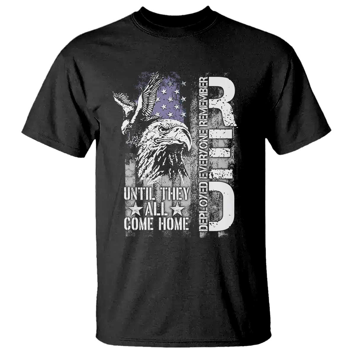 RED Friday T Shirt Remember Everyone Deployed Until They All Come Home Military Eagle USA Flag - Wonder Print Shop