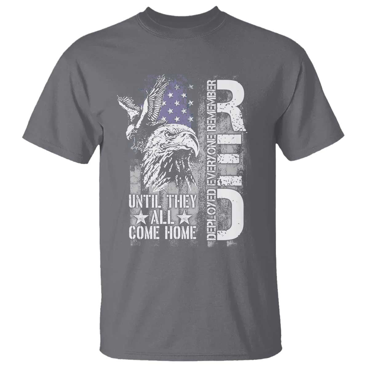 RED Friday T Shirt Remember Everyone Deployed Until They All Come Home Military Eagle USA Flag - Wonder Print Shop