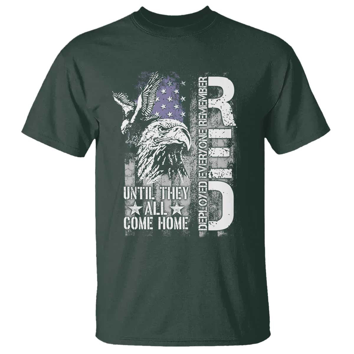 RED Friday T Shirt Remember Everyone Deployed Until They All Come Home Military Eagle USA Flag - Wonder Print Shop
