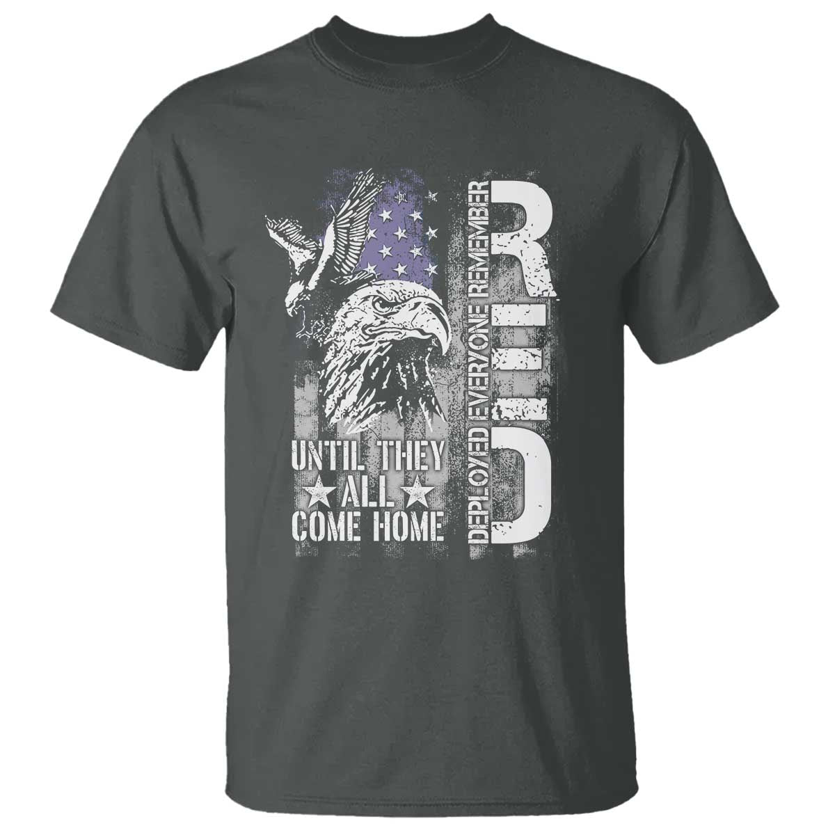 RED Friday T Shirt Remember Everyone Deployed Until They All Come Home Military Eagle USA Flag - Wonder Print Shop