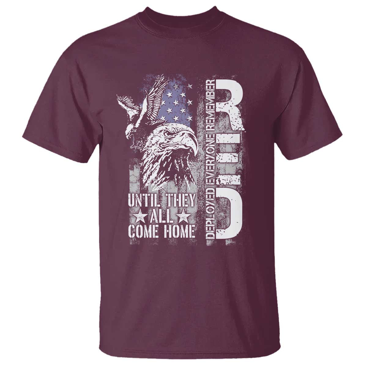 RED Friday T Shirt Remember Everyone Deployed Until They All Come Home Military Eagle USA Flag - Wonder Print Shop