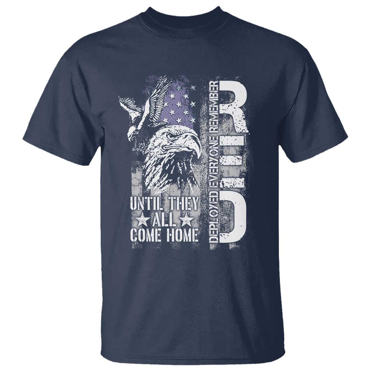 RED Friday T Shirt Remember Everyone Deployed Until They All Come Home Military Eagle USA Flag - Wonder Print Shop