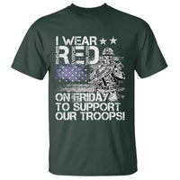 RED Fridays T Shirt I Wear Red On Friday To Support Our Troops Military American Flag - Wonder Print Shop