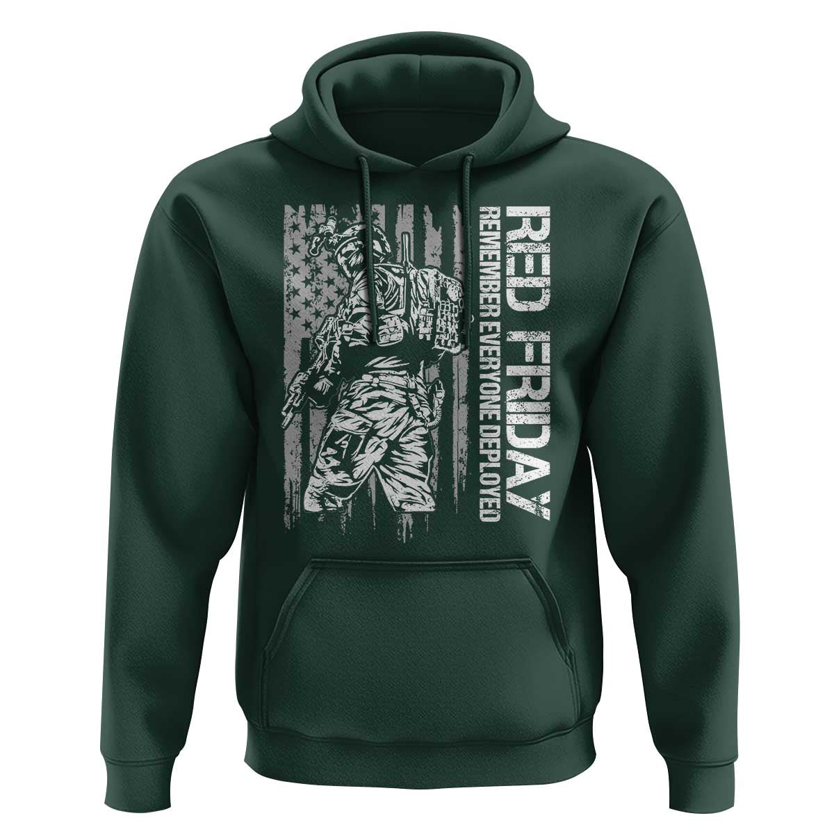 RED Friday Hoodie Remember Everyone Deployed Military American Flag - Wonder Print Shop