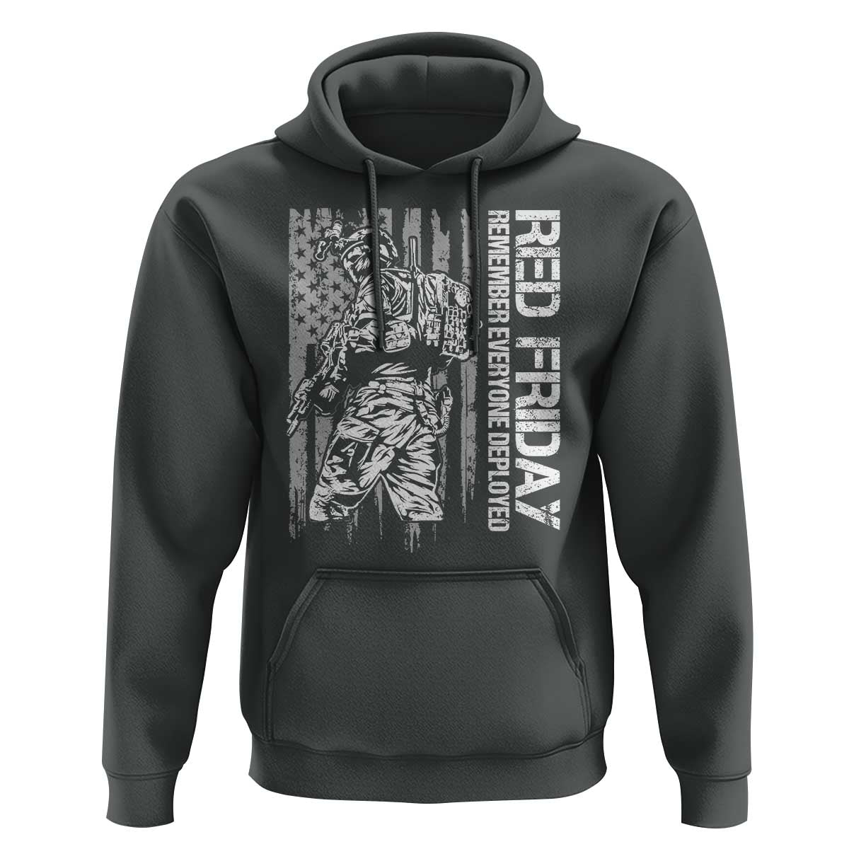 RED Friday Hoodie Remember Everyone Deployed Military American Flag - Wonder Print Shop