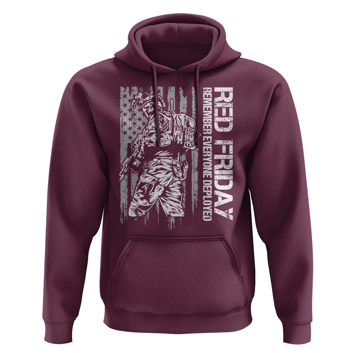 RED Friday Hoodie Remember Everyone Deployed Military American Flag - Wonder Print Shop