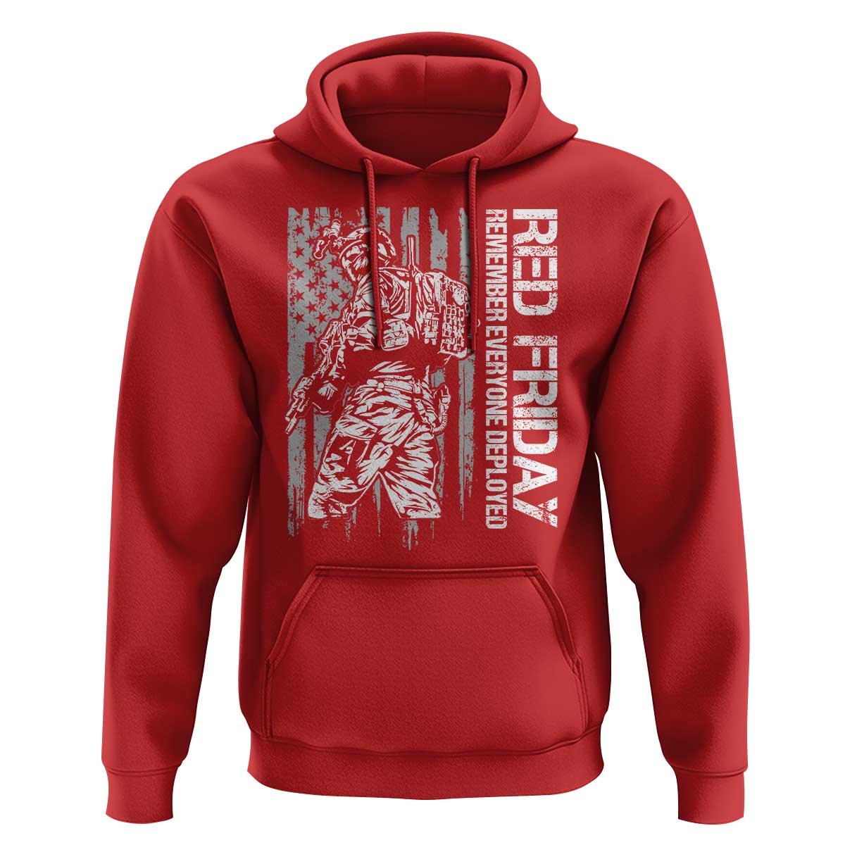 RED Friday Hoodie Remember Everyone Deployed Military American Flag - Wonder Print Shop