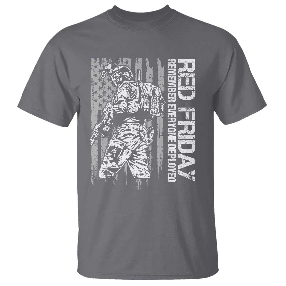 RED Friday T Shirt Remember Everyone Deployed Military American Flag - Wonder Print Shop