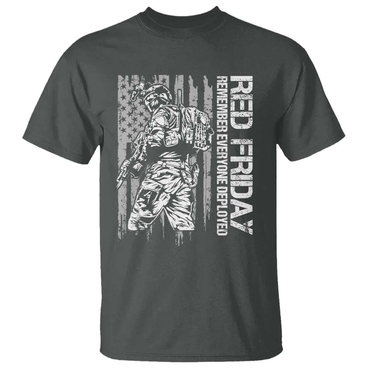 RED Friday T Shirt Remember Everyone Deployed Military American Flag - Wonder Print Shop