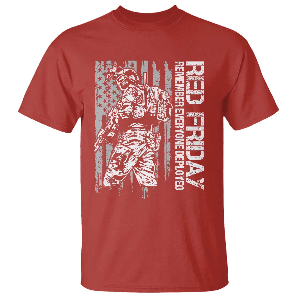 RED Friday T Shirt Remember Everyone Deployed Military American Flag - Wonder Print Shop