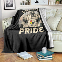Native American Throw Blanket Lakota Pride Medicine Wheel Cow Skull - Wonder Print Shop