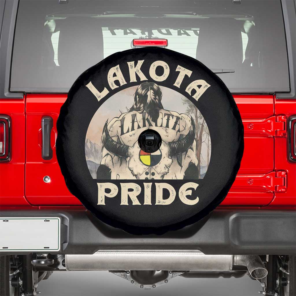 Native American Spare Tire Cover Lakota Pride Medicine Wheel Cow Skull - Wonder Print Shop