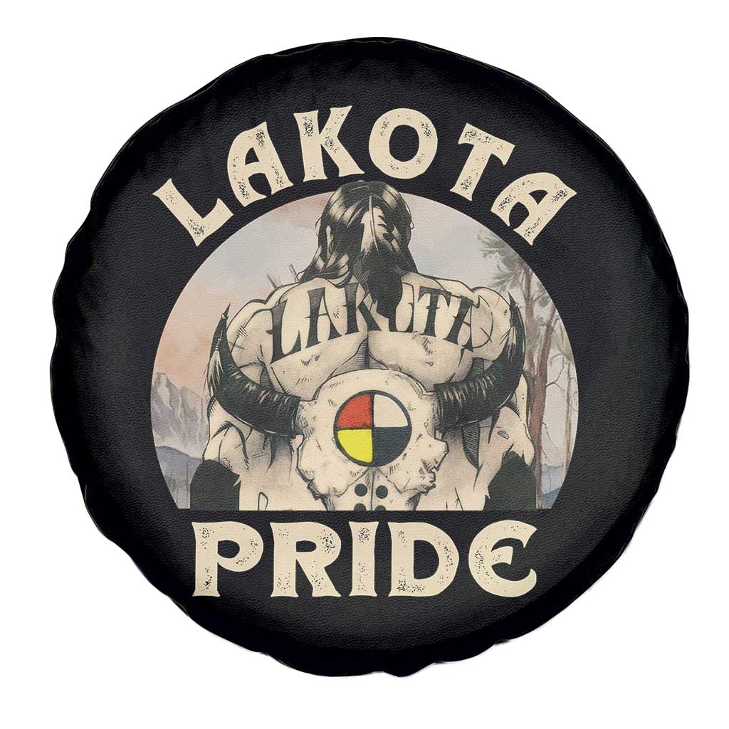 Native American Spare Tire Cover Lakota Pride Medicine Wheel Cow Skull - Wonder Print Shop