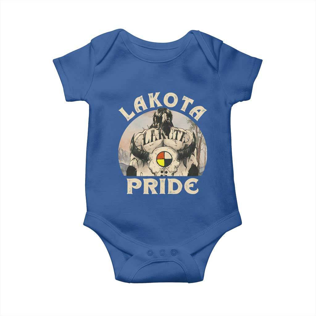 Native American Baby Onesie Lakota Pride Medicine Wheel Cow Skull - Wonder Print Shop