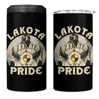 Native American 4 in 1 Can Cooler Tumbler Lakota Pride Medicine Wheel Cow Skull - Wonder Print Shop