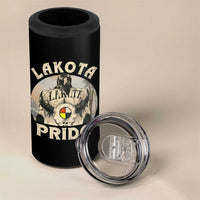 Native American 4 in 1 Can Cooler Tumbler Lakota Pride Medicine Wheel Cow Skull - Wonder Print Shop