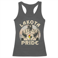 Native American Racerback Tank Top Lakota Pride Medicine Wheel Cow Skull - Wonder Print Shop
