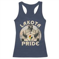 Native American Racerback Tank Top Lakota Pride Medicine Wheel Cow Skull - Wonder Print Shop