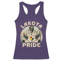 Native American Racerback Tank Top Lakota Pride Medicine Wheel Cow Skull - Wonder Print Shop