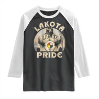 Native American Raglan Shirt Lakota Pride Medicine Wheel Cow Skull - Wonder Print Shop