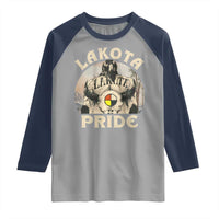 Native American Raglan Shirt Lakota Pride Medicine Wheel Cow Skull - Wonder Print Shop