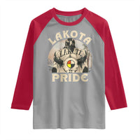Native American Raglan Shirt Lakota Pride Medicine Wheel Cow Skull - Wonder Print Shop