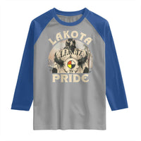 Native American Raglan Shirt Lakota Pride Medicine Wheel Cow Skull - Wonder Print Shop