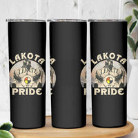 Native American Skinny Tumbler Lakota Pride Medicine Wheel Cow Skull - Wonder Print Shop