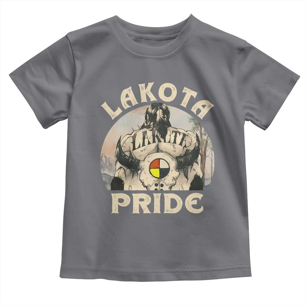 Native American Toddler T Shirt Lakota Pride Medicine Wheel Cow Skull - Wonder Print Shop