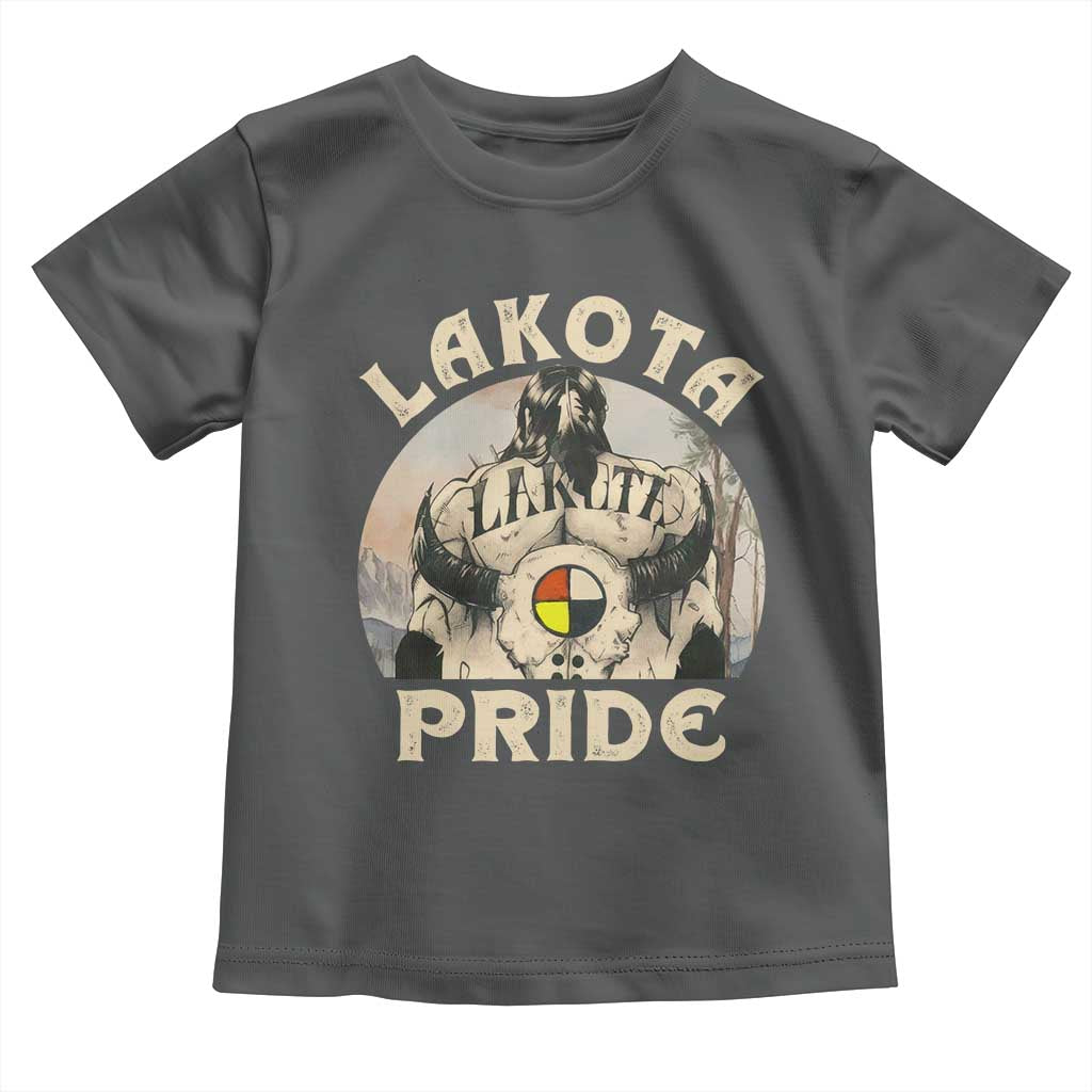 Native American Toddler T Shirt Lakota Pride Medicine Wheel Cow Skull - Wonder Print Shop