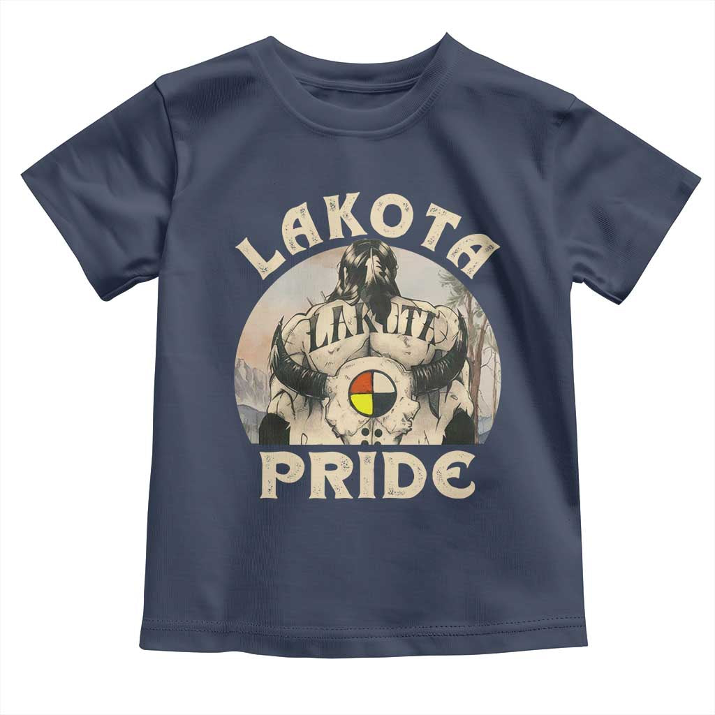 Native American Toddler T Shirt Lakota Pride Medicine Wheel Cow Skull - Wonder Print Shop