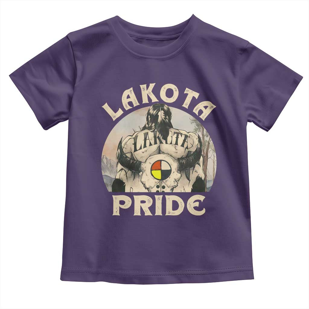 Native American Toddler T Shirt Lakota Pride Medicine Wheel Cow Skull - Wonder Print Shop