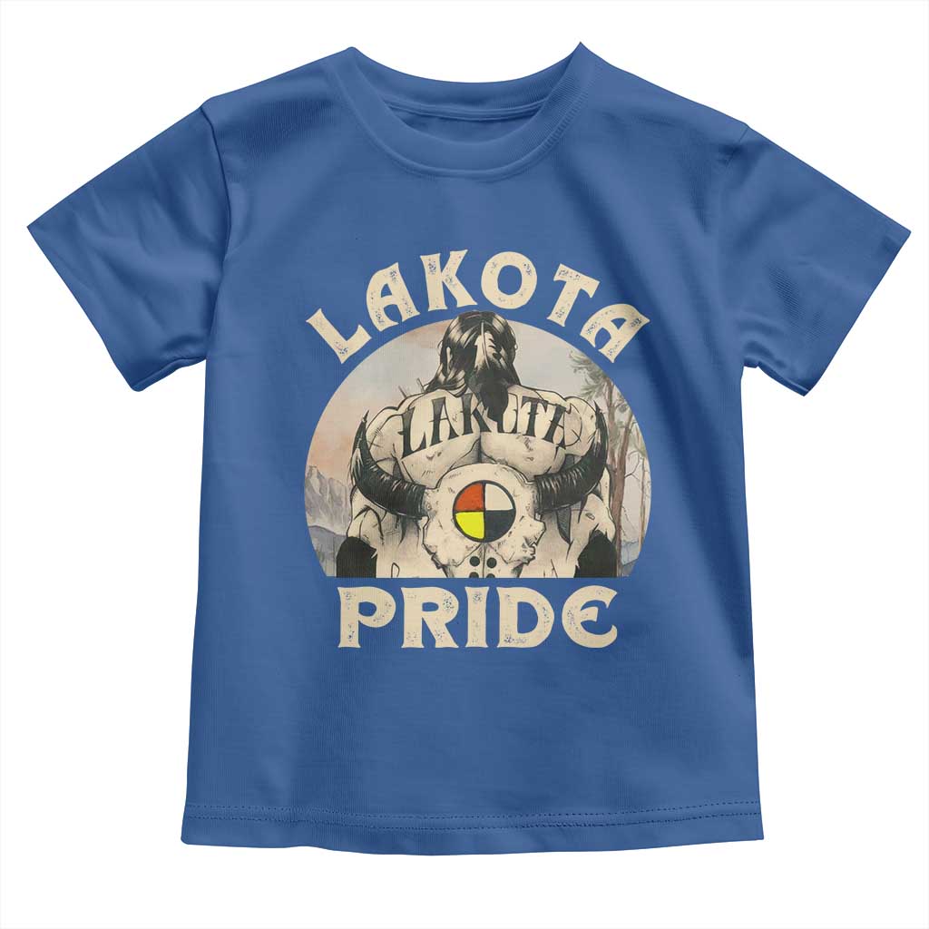 Native American Toddler T Shirt Lakota Pride Medicine Wheel Cow Skull - Wonder Print Shop