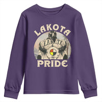 Native American Youth Sweatshirt Lakota Pride Medicine Wheel Cow Skull - Wonder Print Shop