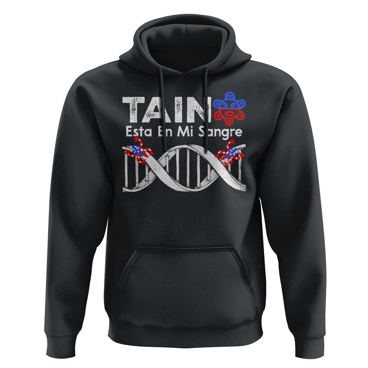 Boricua Hoodie Taino Esta En Mi Sangre Frog Puerto - Wonder Print Shop