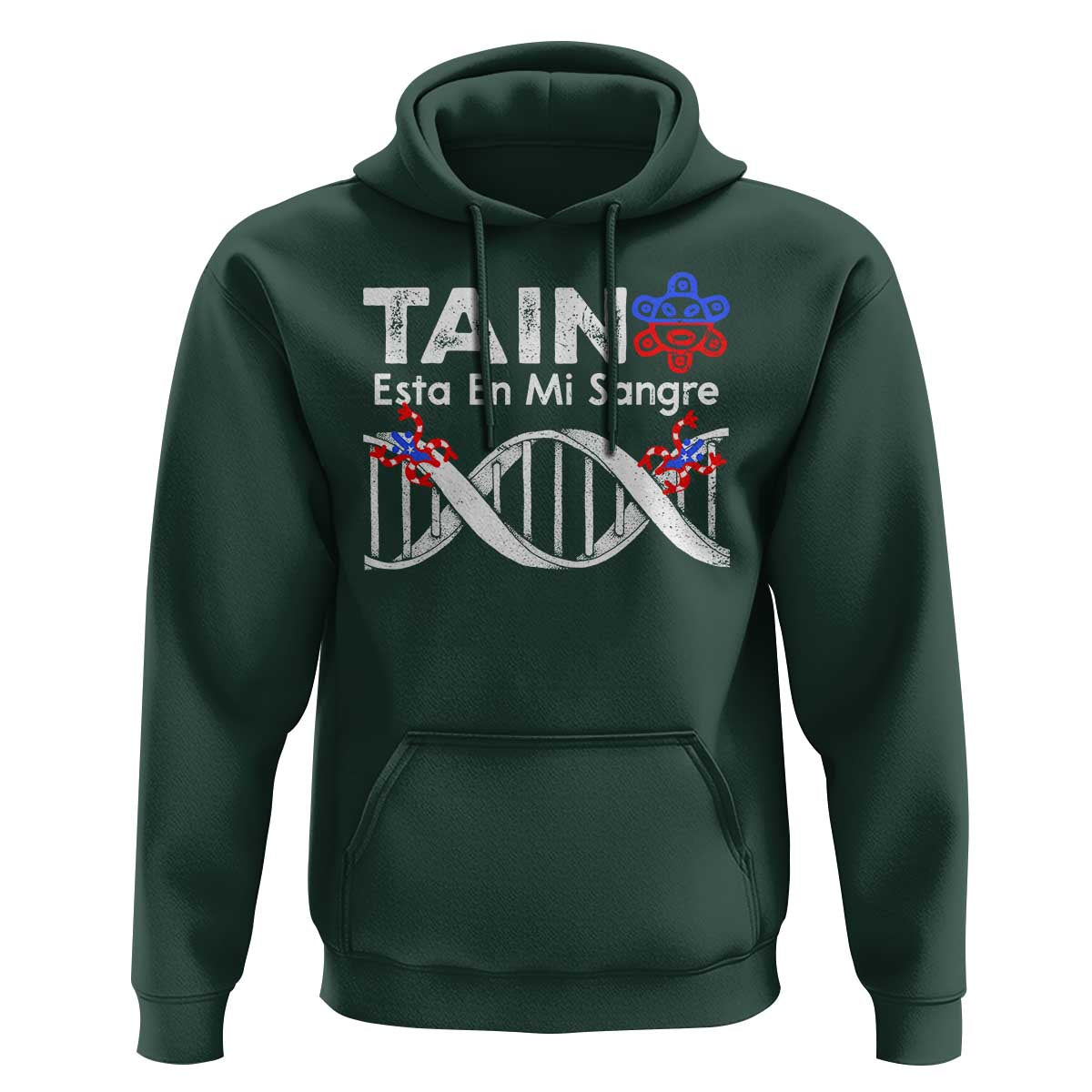 Boricua Hoodie Taino Esta En Mi Sangre Frog Puerto - Wonder Print Shop